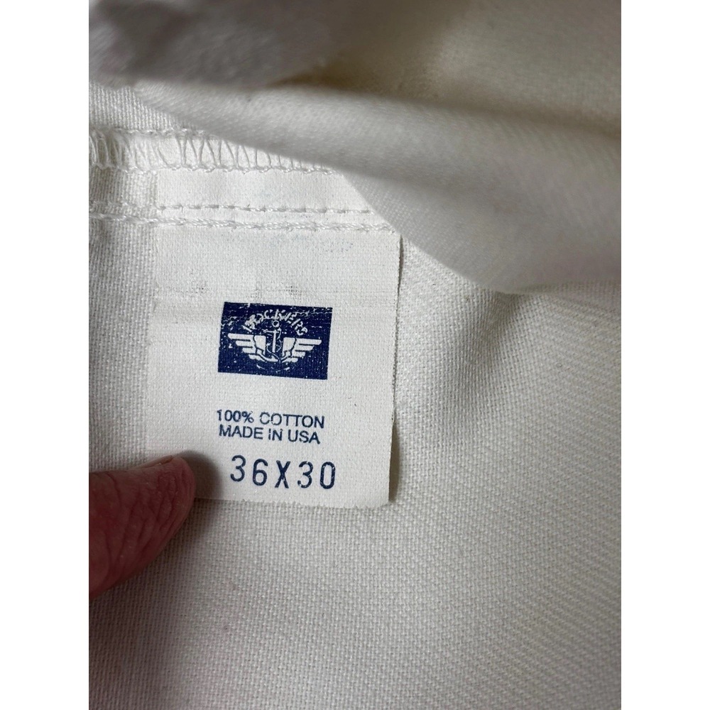 Dockers Vintage White Pleated Pants Made USA 36x30 Classic Fit Cotton Dress